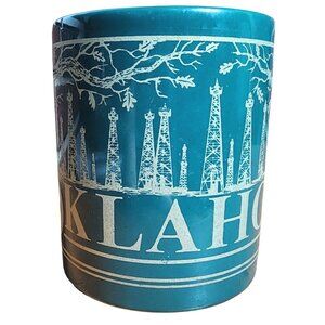 Vintage Lipco Oklahoma Coffee Cup Mug Crack for Display Only Destination Green